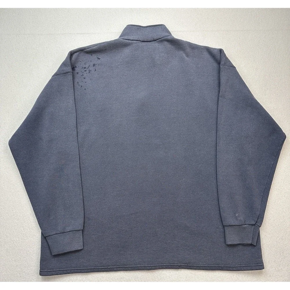 Vintage Lee Heavyweight Sweater Mens 2XL Blue 1/4 Zip Pullover Microsoft
